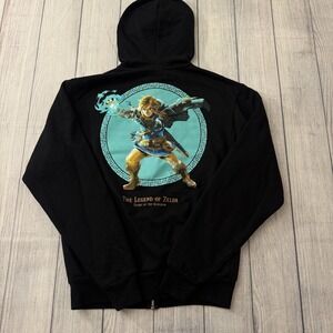 The Legend Of Zelda Men Hoodie Small Black Tears Of The Kingdom Fleece Jacket